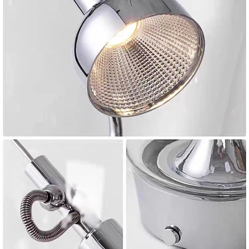 Nordic Designer Magnetic Gravity Adjustable Silver Lamp Bedroom Bedside Lamp Art Light  Study Reading Night Light Led Lights