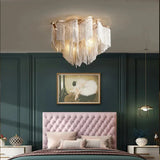 Modern Led Tassels Chain Ceiling Chandelier Aluminum Luxury Chain Ceiling Light Living Room Bedroom Kitchen Villa Decor