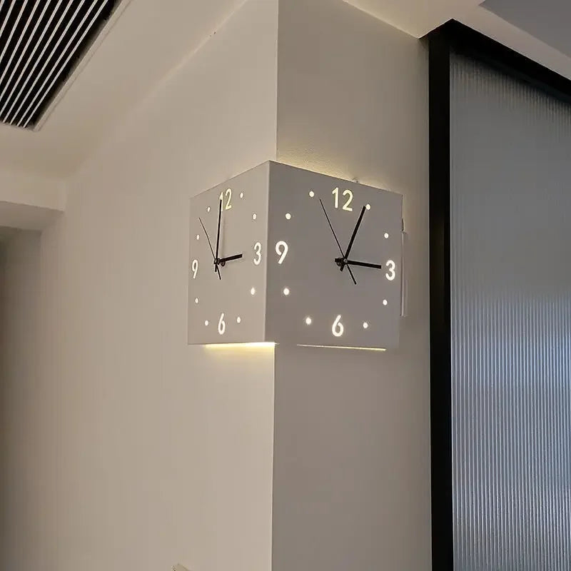 Home Decorative Corner Clock Wall Clock Living Room Creative Simple Modern Wall Clock Punch-free Fashion Sun Corner Clock