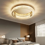 Modern Simple Crystal Circle Lamp Ceiling Chandelier Living Room Bedroom Study Decorative Led Indoor Lighting Ceiling Light