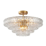 Italian Murano Glass Ceiling Chandelier Light - Handcrafted Luxury Flush Mount Pendant Fixture for Living Room, Bedroom & Restaurant Decor