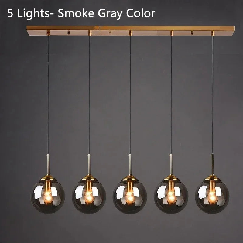 Italian Designer LED Glass Ball Chandelier Ceiling Light for Dining Room Living Room Bedroom - Home Decorative Lighting