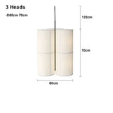 Designer Menu Hashira Cluster Pendant Light Vintage Cloth Lampshade Hanging Lamp Dining Room Minimalist Cylindrical Chandelier