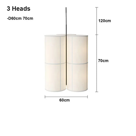 Designer Menu Hashira Cluster Pendant Light Vintage Cloth Lampshade Hanging Lamp Dining Room Minimalist Cylindrical Chandelier