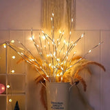 Battery Operated White Birch Branch Lights - 20 LED Decorative Willow Twigs
