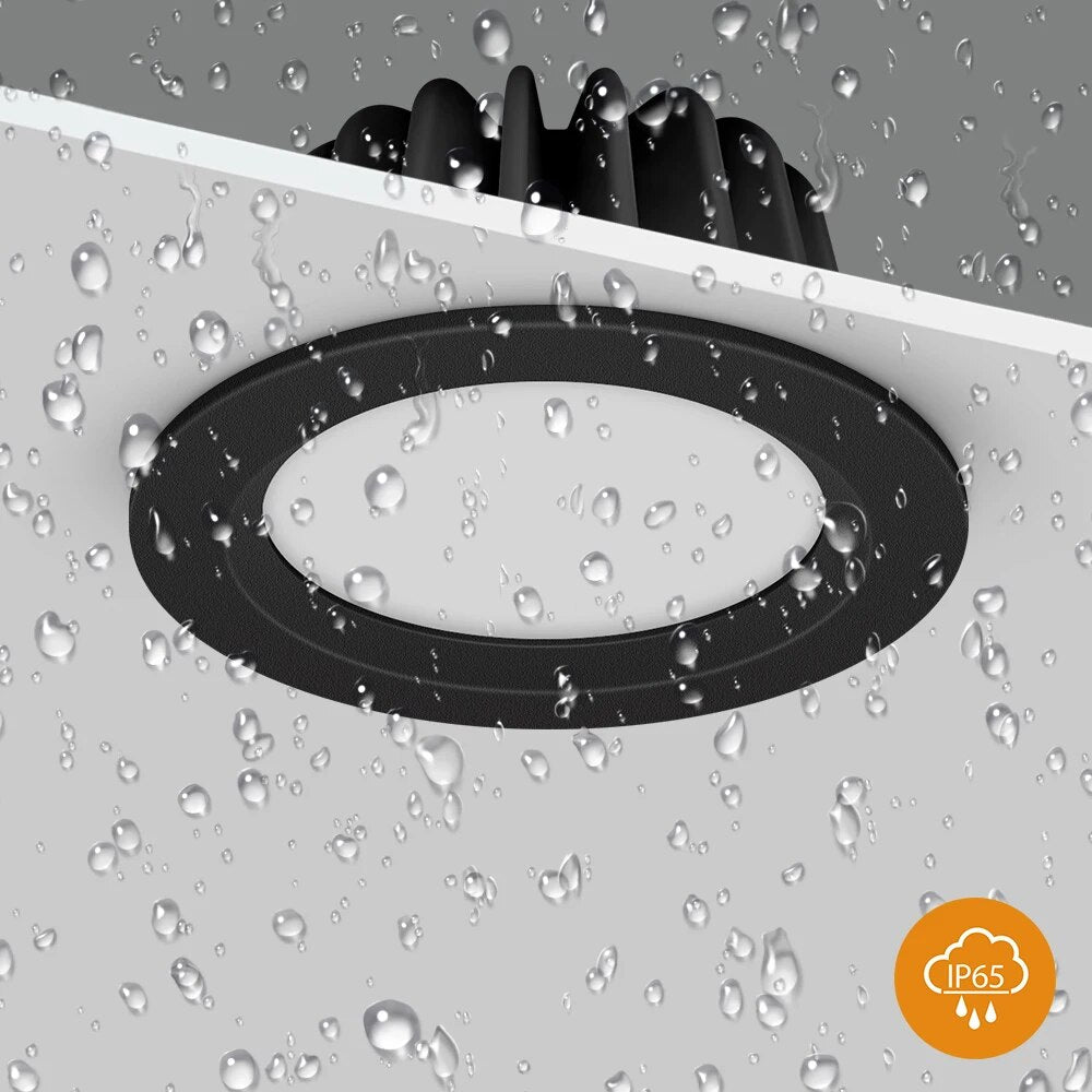 IP65 Waterproof Downlight Spotlights Anti-glare LED Ceiling Recessed Spot Light Anti-glare Kitchen Bathroom Shower Room Lighting