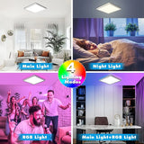 4W Square Tuya WiFi LED Ceiling Light Dimmable RGBCW Lamp with Remote Control for Living Room Bedroom Decor and Ambient Light