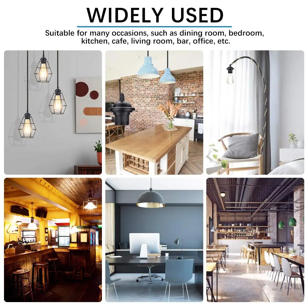 Vintage Pendant Lights E27 Lamp Holder E26 E27 Socket Full Teeth 220V Screw Fitting Lamp Bases Retro Bullb's Edison Lamp Holder