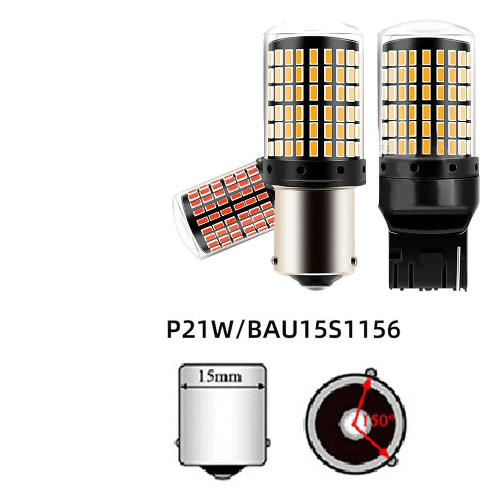 2x P21W PY21W Car LED Bulb Ba15s 1156 Bau15s T20 WY21W W21W 7443 High Power LED Signal Light Can bus No error Auto Reverse Lamp