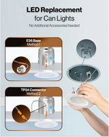 6-Pack 6-Inch LED Retrofit Night Light Downlight - 1000LM CCT Selectable
