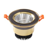 Gold Electroplated Recessed LED Downlights - Ultra-High Quality COB Ceiling Spotlights