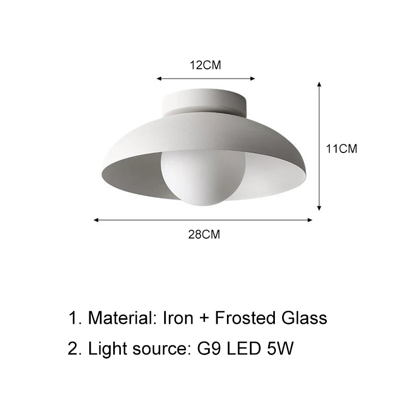 Japanese Style Ceiling Light Modern LED Ceiling Lamp Round G9 5W Indoor Lighting Room Decor For Living Room Bedroom Corridor