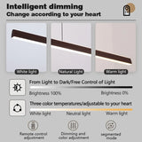 Modern Walnut Wood Long Bar Pendant Lights Dining Room Kitchen Island Adjustable Height Hanging Light Living Room Droplight