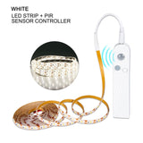5M PIR Led Motion Sensor LED Strip Lamp 5V Led Under Cabinet Lamp Tape Ribbon Diode Light Battery Powered TV Backlight Lighting