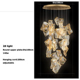 Luxury Hanging Acrylic Chandeliers for Bedroom Living Dining Room Office Hall Iron Paper Hanging Lamps Nordic Branch Chandeliers