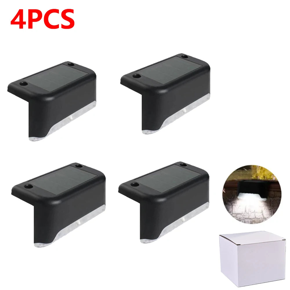 4/16 Pack Solar Step Lights Outdoor Motion Sensor - Waterproof Auto On/Off Stair Lamp