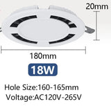 Dimmable LED Downlight 120V 220V Recessed Indoor Spot Led Ceiling Lights 9W 13W 18W 24W for Living Room Foyer Bar Counter Office