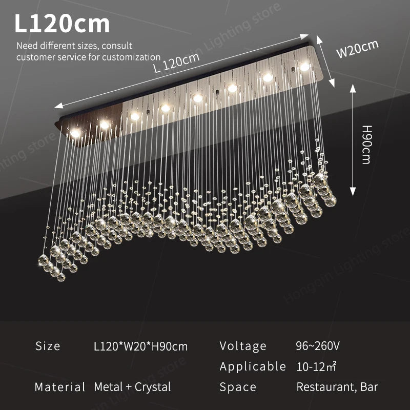 Modern Crystal Pendant Ceiling Lamp - Luxury Suspension Living Room Light