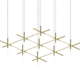 Italian Gold Modern LED Multi-Head Chandelier - Minimalist Pendant Hanging Light Fixture for Staircase, Living Room & Dining Table