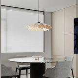 Korean Style Modern Art Decor Fabric LED Chandelier - Contemporary Textile Ceiling Pendant Light Fixture for Living Room, Bedroom & Dining Room