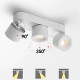 Folding Surface Mount LED Spotlight - No-Drill Anti-Glare Ceiling Downlight