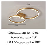 Nordic Creative Led Circle Chandeliers Bedroom Living Dining Room Lighting Chandelier Home Indoor Lamps Golden Brown Glossy Lamp