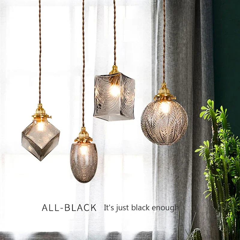 Nordic Glass Small Pendant Lights Brass Restaurant Chandelier for Living Dining Room Kitchen Bedroom Bedside Hanging Lamp