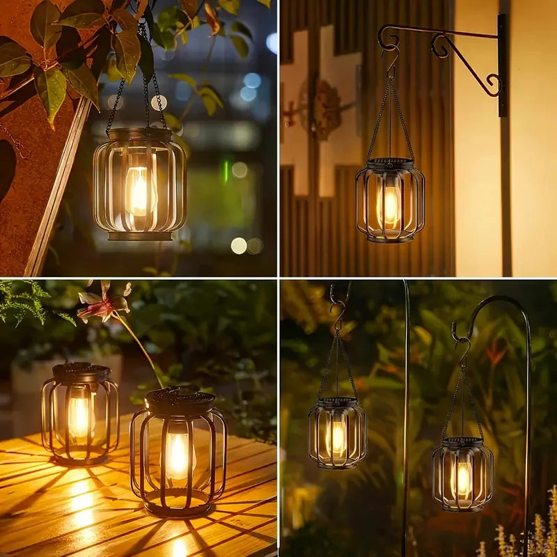 Solar Lanterns Outdoor Lights, Brighter Hanging Solar Lights Outdoor Waterproof, Auto On/Off Outdoor Solar Lights for Garden