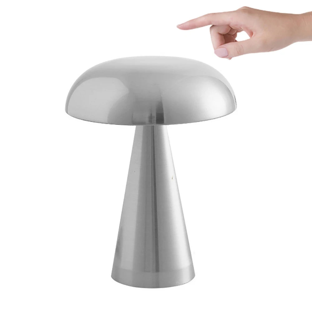 LED Mushroom Bud Table Lamp Rechargeable Touch Three-tone Lighting For Cafe&#39;s Bar Restaurant Living Room Bedroom Study Decoration