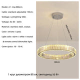 Luxury Design Gold Crystal LED Chandelier K9 Crystal Dimmable Pendant Light for Living Room Bedroom Hotel Villa Decor