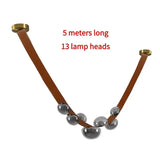 Simple Leather Design Led Pendant Lamp Home Decor Chandeliers Lighting Suspension Luminaires for Living Room Villa Lustre Salon