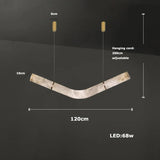 2026 Luxury Marble Linear Chandelier - Minimalist LED Dining Room Pendant Light