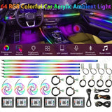 22 In1 Car Acrylic LED Ambient Lamps Universal Colorful Atmosphere Lights Auto Interior Neon Strip App Control 64 RGB  Lighting