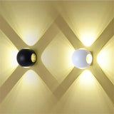 Outdoor Waterproof Up and Down LED Wall Lamp - Modern Aluminum Exterior Sconce Light Fixture for Courtyard, Balcony, Porch & House Facade