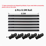 LED Track Light Rail 0.5M 1M Black White Aluminum 2 Wire System Track Light Series Universal Track for Ceiling Spot Lamps