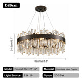 Italian Design Luxury Crystal Chandelier Light (E14) - Customizable Hanging Pendant Lamp Fixture for Living Room & Dining Room