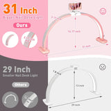 31IN Foldable Half-Moon LED Nail Desk Lamp - 3400LM Dimmable Light with Phone Stand