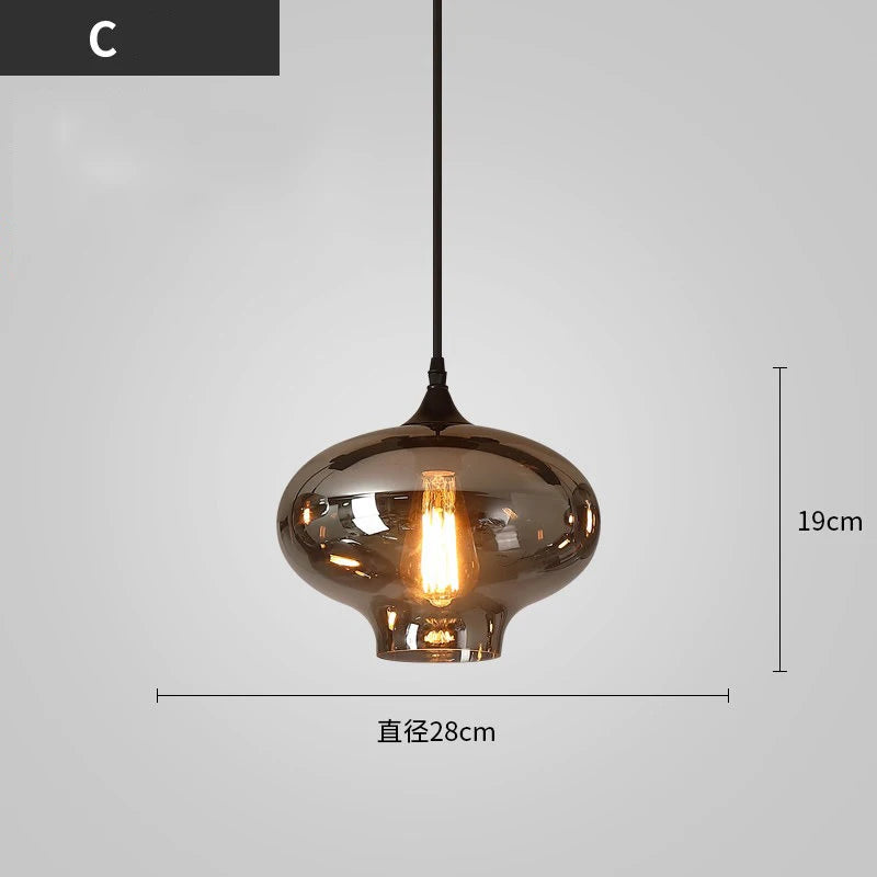 Modern LED Glass Ball Pendant Lamp for Living Room Bedroom Dining Kitchen - Indoor Hanging Chandelier Home Decor Light