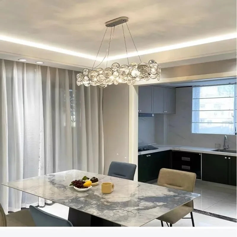 Villa Living Room Luxury Crystal Chandelier Starry Sky Duplex Hollow Staircase Hotel Lobby LED Pendant Lamp Home Decor Lighting