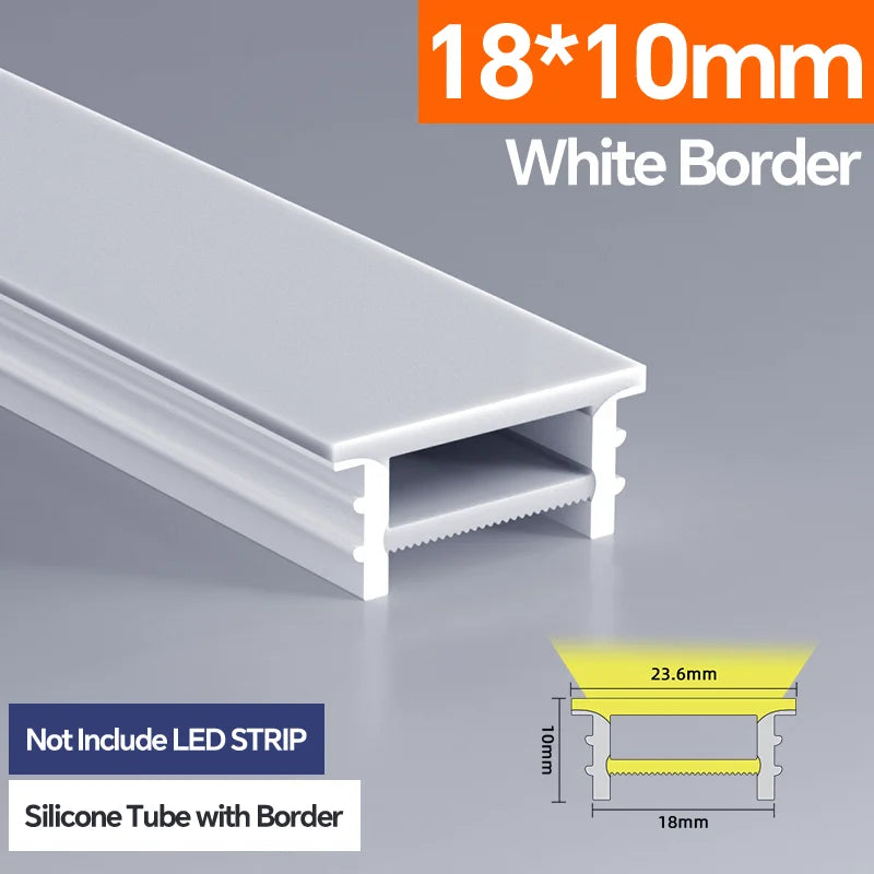 Light Strip Silicone Tube LED Diffuser Flexible Black and White Lampshade with Edge Contour Light Mask Plate Cover