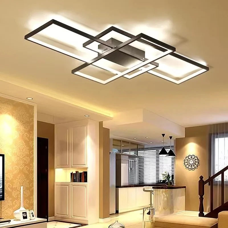 Nordic Modern Led Ceiling Lights for living room bedroom lustre led home decor Dimmable Ceiling light Black/White Ceiling Lamp