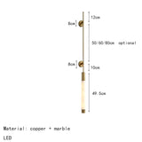 Simple Natural White Marble Wall Light Copper Creative Sconce Hotel Hall Room Parlor Bathroom Lamp