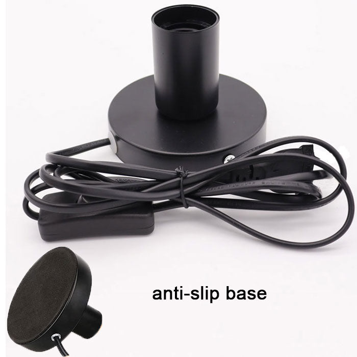 Anti-Slip Metal Desktop Lamp Base 180cm Cord E27 E26 Base Holder with on/off Switch, EU AU BS US Plug Screw Base for Table Lamp