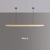 Modern Simple Pendant Lights Wooden Long Linear Hanging Lamp Table LED Light Kitchen Island Lighting Dining Living Room Office
