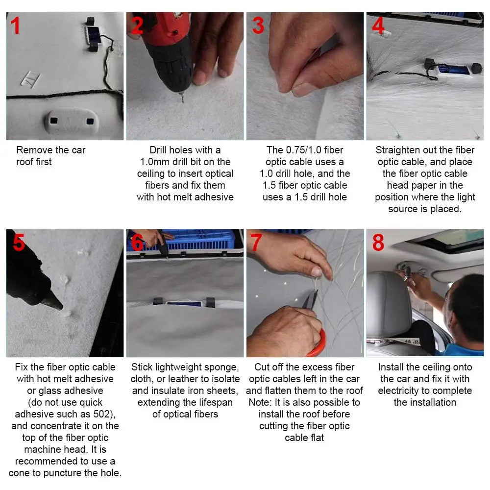 1/2/4 Split Fiber Optic Light Kit - RGBW Starry Sky Lamp with Bluetooth App & Music Sync - Distributed Ceiling Star Light for Car & Home