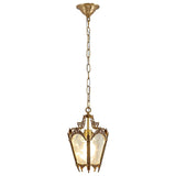 French-Style Retro Copper Ice Flower Glass Small Chandelier Bedside Balcony Porch Pendant Lighting Cloakroom Hanging Lamp