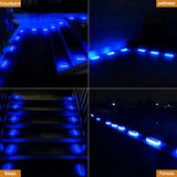 Solar Deck Lights IP68 Waterproof Outdoor LED - Wireless Stick-On Step & Dock Light