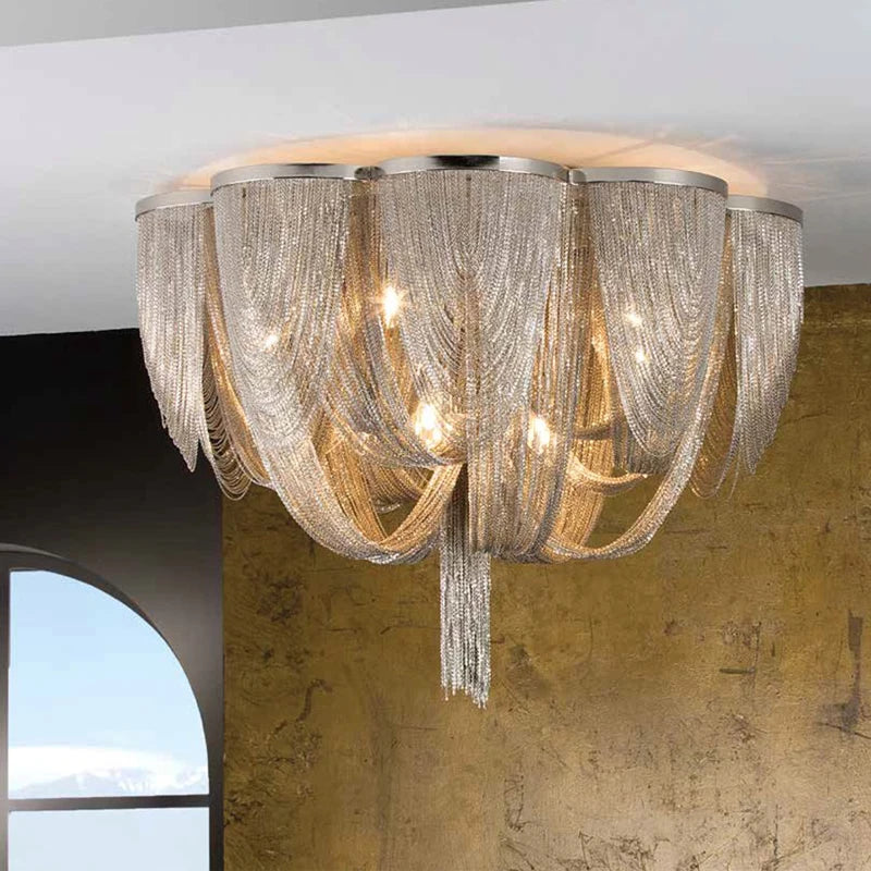 Nordic Design Italian Chain Chandelier Luxury Chandelier Tassel Lighting Home Deco Living Room Dining Room Restaurant Decoration