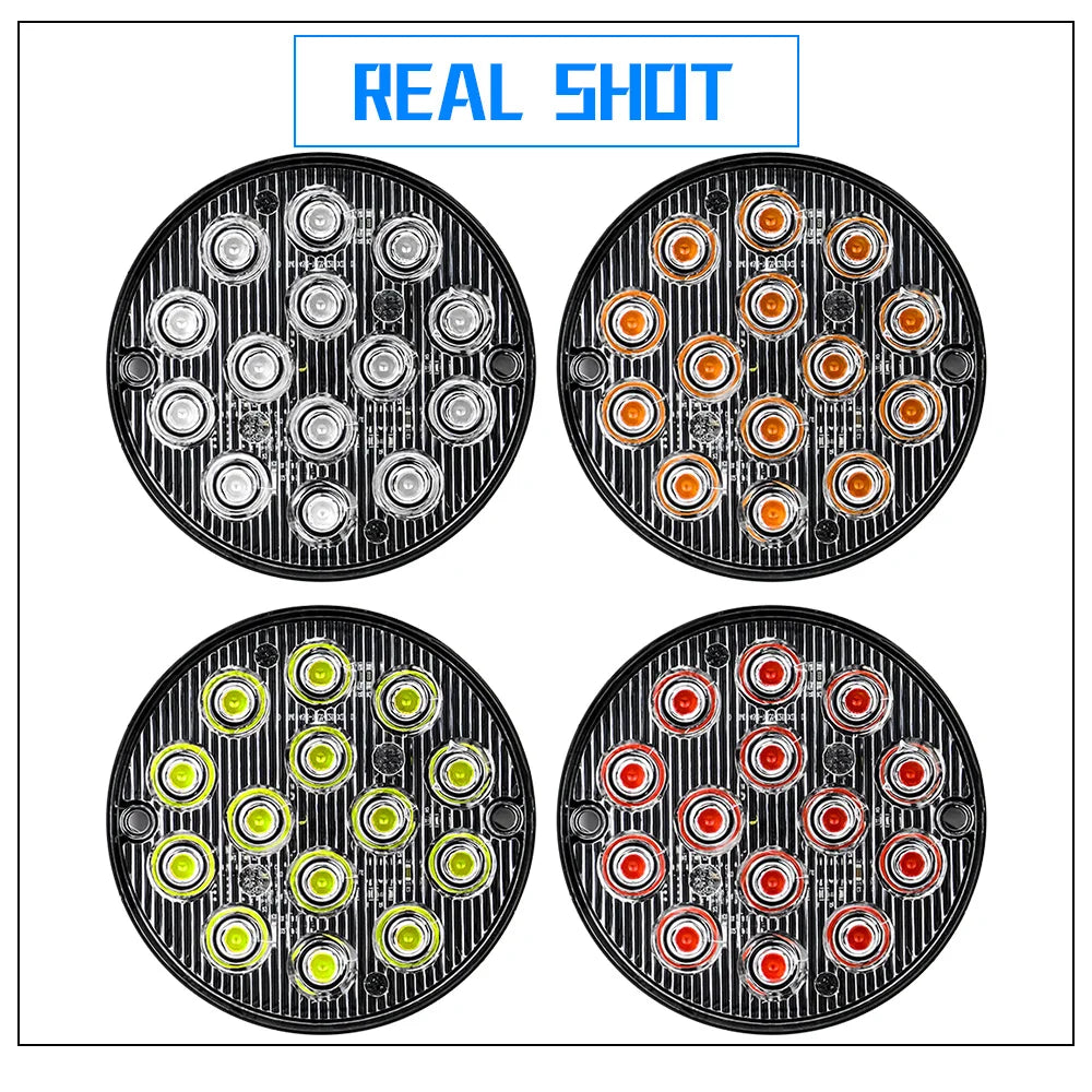 3 Inch Round LED Tail Light & Emergency Marker - 12V 24V Flash Warning Strobe Lamp