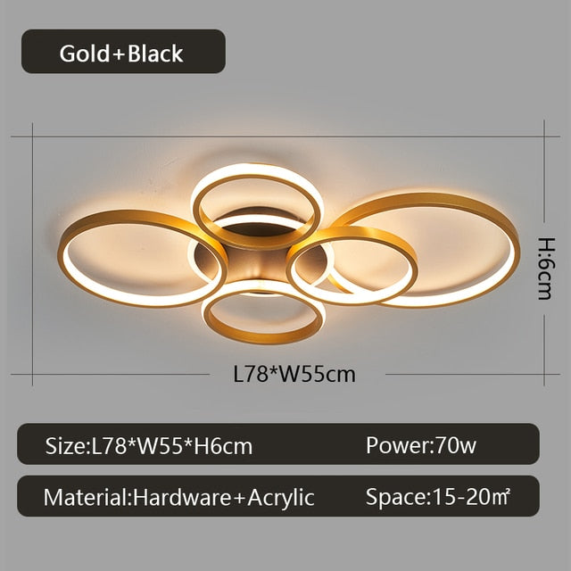 Modern LED Living Dinging Room Bedroom Ceiling Lights Nordic Designer Ring Study Kitchen Indoor Home Decor Lustre Fixtures Lamps